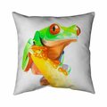 Begin Home Decor 26 x 26 in. Curious Red Eyed Frog-Double Sided Print Indoor Pillow 5541-2626-AN288